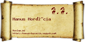 Hanus Horácia névjegykártya